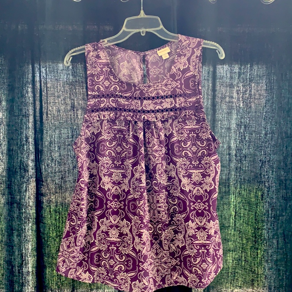Purple paisley sleeveless top
